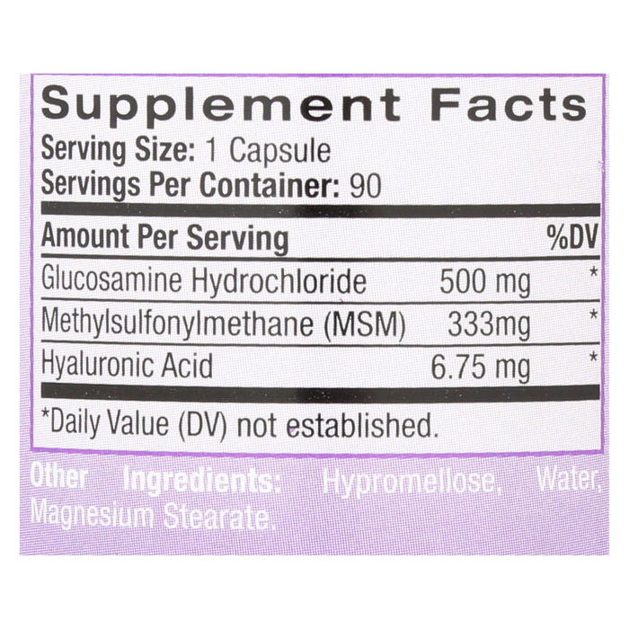 Natrol Vegetarian Hyaluronic Acid Msm And Glucosamine - 90 Capsules