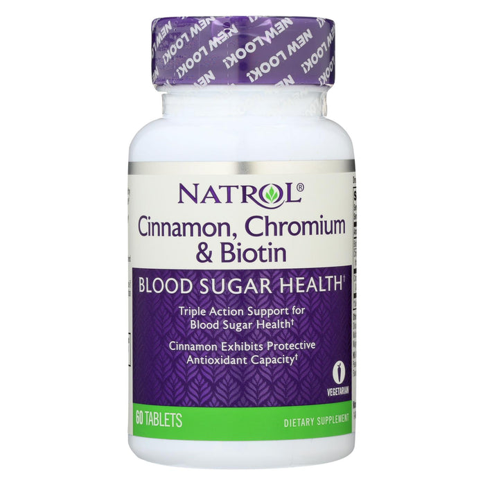 Natrol Cinnamon Biotin Chromium - 60 Tablets