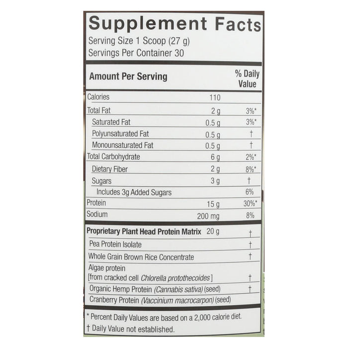 Genceutic Naturals Plant Head Protein - Chocolate - 1.7 Lb