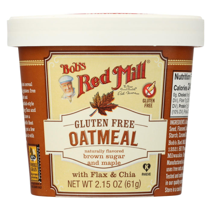 Bob's Red Mill - Gluten Free Oatmeal Cup Brown Sugar And Maple - 2.15 Oz - Case Of 12