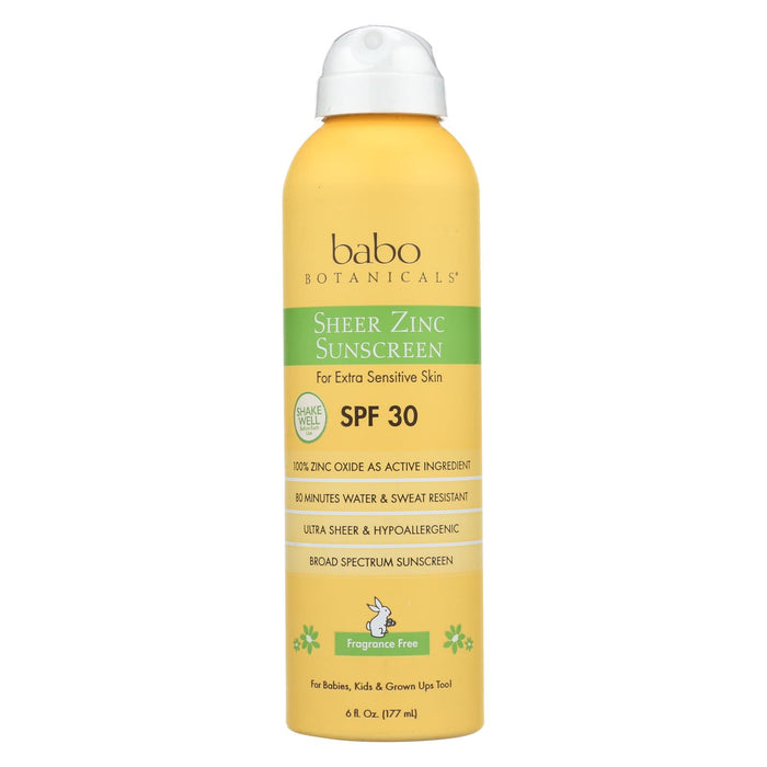 Babo Botanicals - Sunscreen - Fragrance Free - 1 Each - 6 Fl Oz.