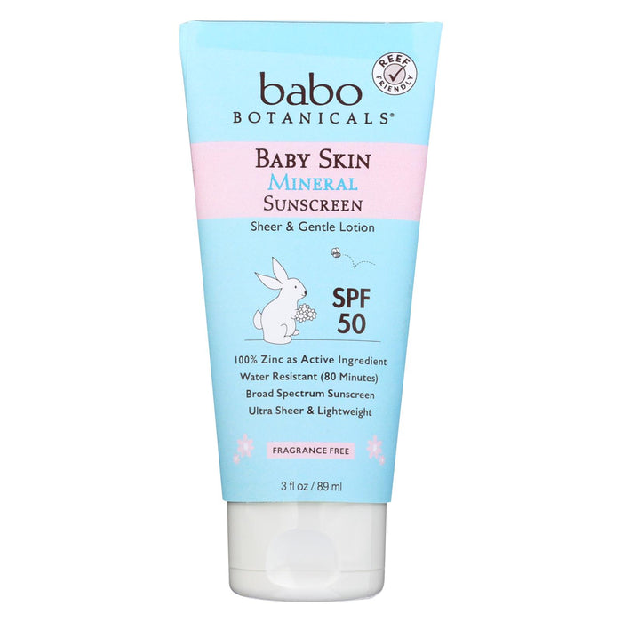 Babo Botanicals - Baby Skin Mineral Sunscreen - Spf 50 - 3 Oz.