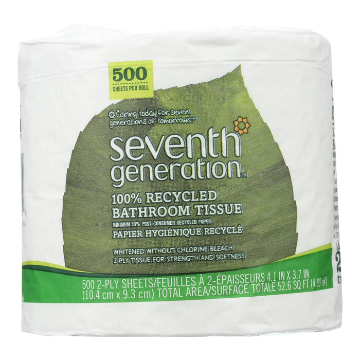 Seventh Generation Bathroom Tissue - 2 Ply 500 Sheet Roll - Case Of 60