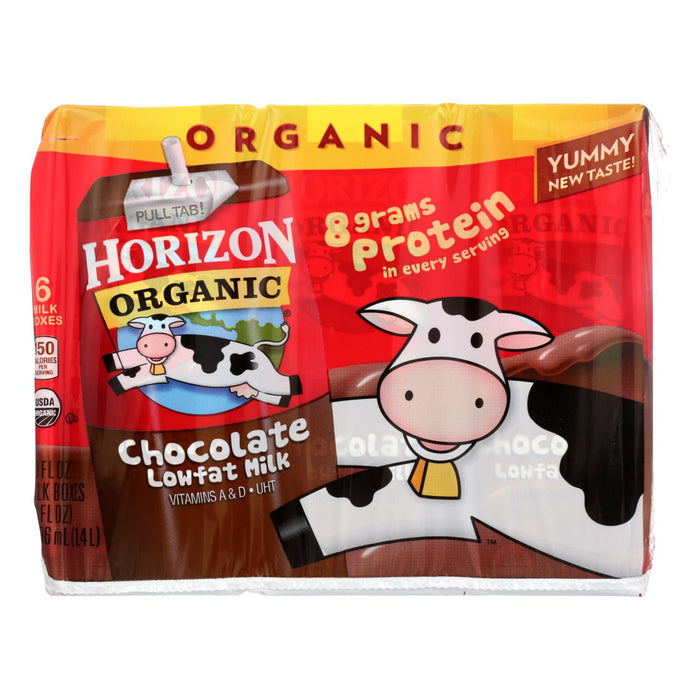 Horizon Organic Dairy Milk - Organic - 1 Percent - Lowfat - Box - Chocolate - 6-8 Oz - Case Of 3