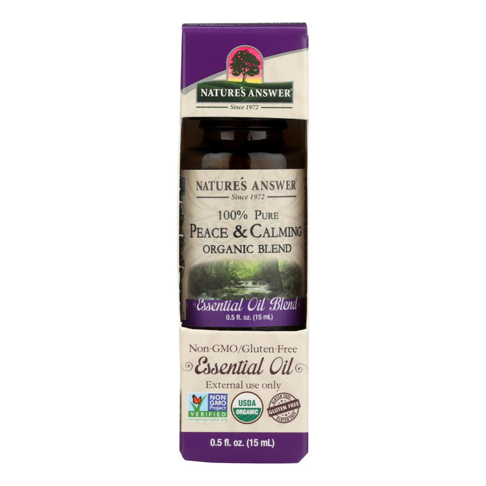 Nature's Answer - Organic Essential Oil Blend - Peace And Calming - 0.5 Oz.