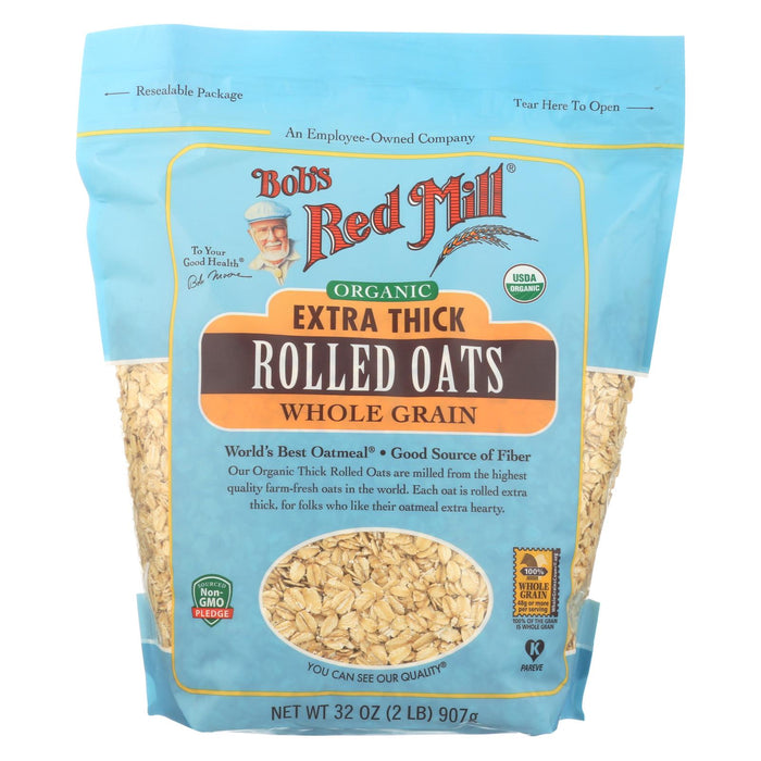 Bob's Red Mill - Oats - Organic Extra Thick Rolled Oats - Whole Grain - Case Of 4 - 32 Oz.