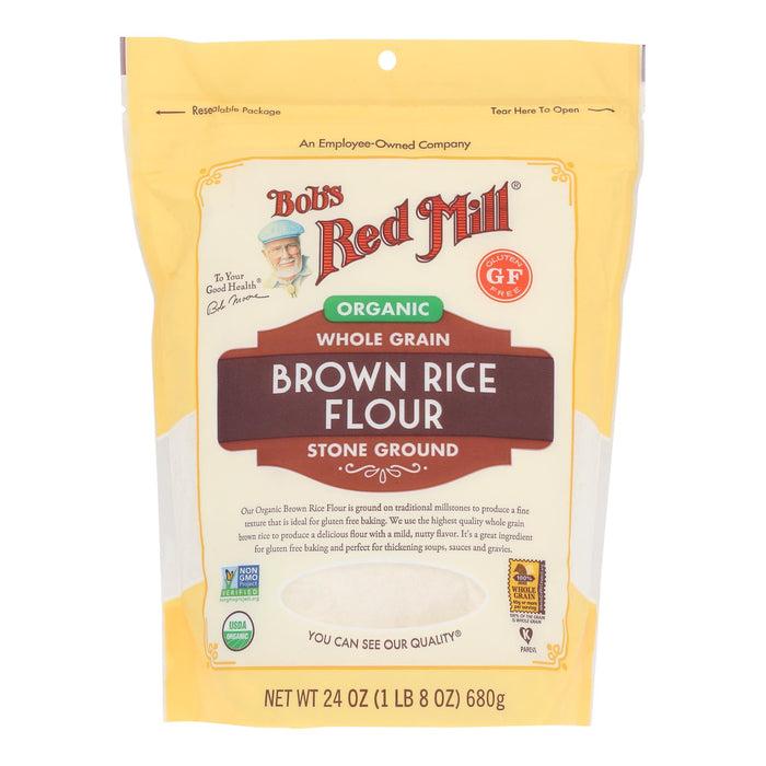 Bob's Red Mill - Flour Rice Brown - Case Of 4 - 24 Oz