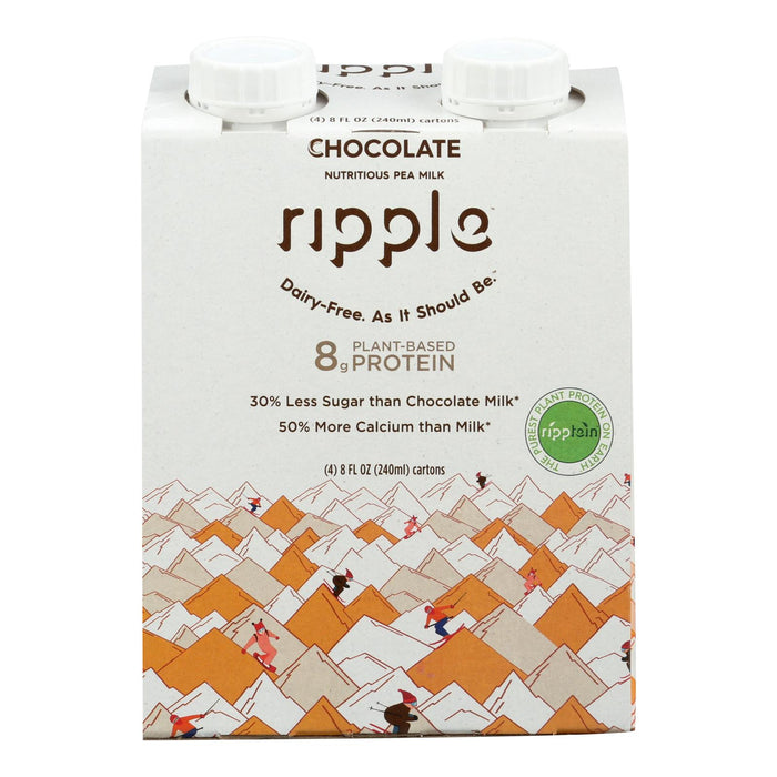 Ripple Foods Ripple Aseptic Chocolate Plant Based With Pea Protein  - Case Of 4 - 4-8 Fz