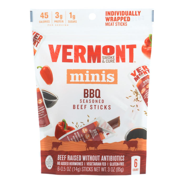 Vermont Smoke And Cure Beef Stick - Bbq - Case Of 8 - 6-.5 Oz