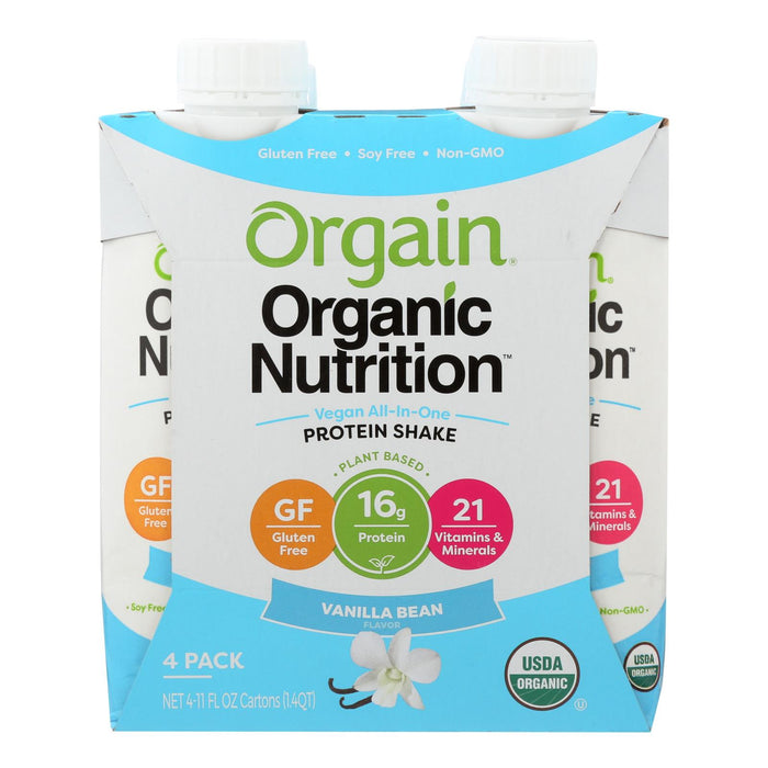 Orgain Organic Vegan Nutrition Shakes - Vanilla - Case Of 3 - 4-11 Fz